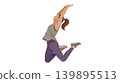 Energetic Woman Performing Explosive Burpee Jump 139895513