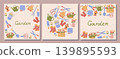 Gardening Posters Set. Tools Flowers Rubber Boots 139895593