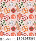 Summer Grill Ingredients Pattern. 139895594