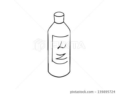 A simple line drawing illustration of a shampoo bottle at a hair salon. A simple line drawing illustration of a shampoo bottle at a hair salon. 139895724