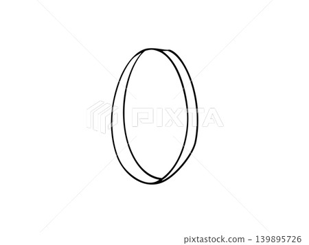 Simple line art illustration of a mirror used in a hair salon. Simple line art illustration of a mirror used in a hair salon. 139895726