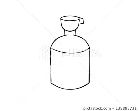 A simple line drawing illustration of a shampoo bottle at a hair salon. A simple line drawing illustration of a shampoo bottle at a hair salon. 139895731
