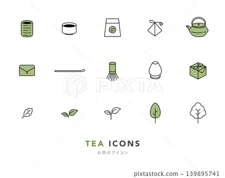 茶道用具圖標集 茶道用具圖標集 139895741