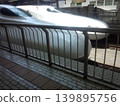 The sight of Shinkansen bullet trains lined up on the platform, a symbol of Japanese travel. 139895756