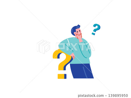 感到懷疑的一個人的插圖 139895950