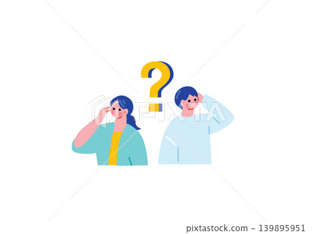 男人和女人思考的插圖 男人和女人思考的插圖 139895951