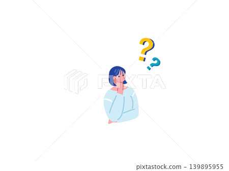 一個女人思考的插圖 一個女人思考的插圖 139895955