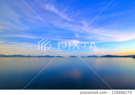 The Seto Inland Sea at dusk, filled with a sense of tranquility. The Seto Inland Sea at dusk, filled with a sense of tranquility. 139896274