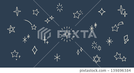 Hand-drawn style glitter set - Night sky background - Ivory Hand-drawn style glitter set - Night sky background - Ivory 139896384