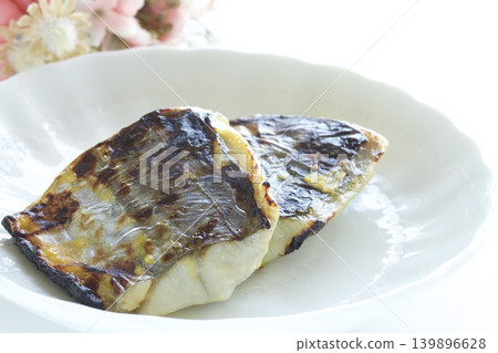 Grilled Spanish mackerel marinated in Saikyo miso Grilled Spanish mackerel marinated in Saikyo miso 139896628