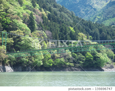 Igawa Dam, Igawa Lake, Oi River, Igawa Bridge, clear moonlit day Igawa Dam, Igawa Lake, Oi River, Igawa Bridge, clear moonlit day 139896747