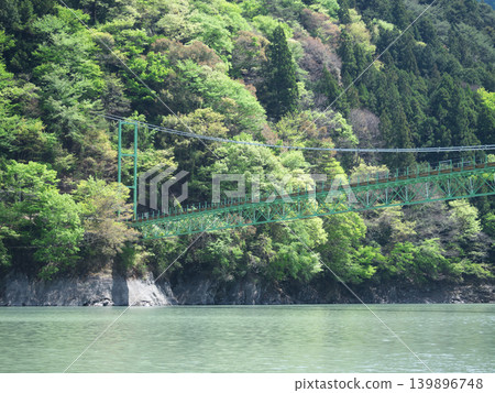 Igawa Dam, Igawa Lake, Oi River, Igawa Bridge, clear moonlit day Igawa Dam, Igawa Lake, Oi River, Igawa Bridge, clear moonlit day 139896748