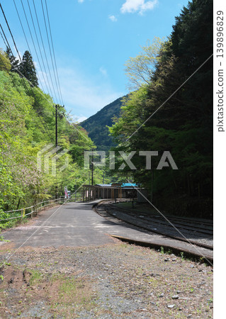 Oigawa Railway, Ikawa Station, the final stop, on a sunny day in April. 139896829
