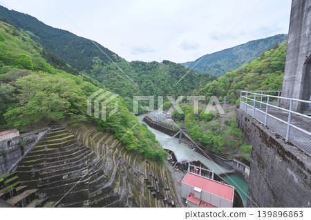 Igawa Dam, Igawa Lake, Oi River, April Igawa Dam, Igawa Lake, Oi River, April 139896863