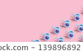 Pattern with SLR camera on pastel color background 139896892