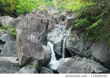 Garyu Bridge, Nishikawachi River, Gongen Falls, a sunny day in April Garyu Bridge, Nishikawachi River, Gongen Falls, a sunny day in April 139896893
