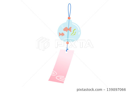 Cute goldfish pattern wind chime illustration Cute goldfish pattern wind chime illustration 139897066