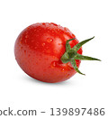 Fresh tomatoes with water drops isolated on white background 139897486