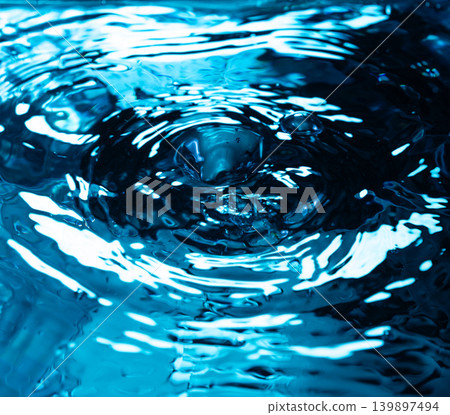 419.Blue Water Ripples With Central Impact And Reflections 419.Blue Water Ripples With Central Impact And Reflections 139897494
