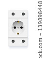Electric fuse vector Automatic circuit breaker with voltage protection system. Isolated vector of switchboard control device for home electrical installation and power distribution technology. 139898448