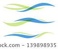 Simple wave line material set, abstract design in blue and green. 139898935