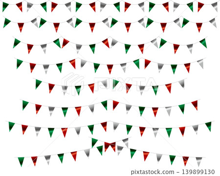 Garland triangular string, curves, lines, silver Christmas Garland triangular string, curves, lines, silver Christmas 139899130