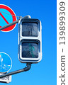Pedestrian signal blue 139899309
