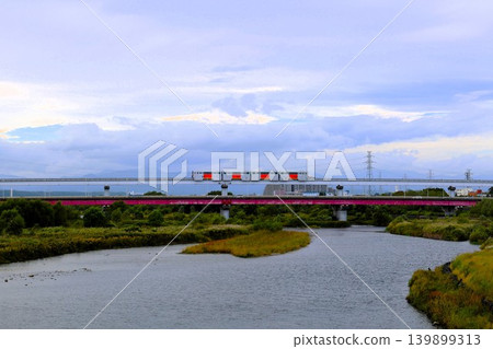 Tama City Monorail Crossing the Tama River Tama City Monorail Crossing the Tama River 139899313