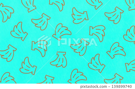 香蕉線條畫圖案（棕色 x 淺藍色） 139899740