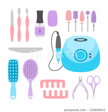 set of tools for manicure and pedicure isolated on white set of tools for manicure and pedicure isolated on white 139899932