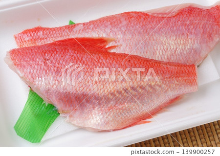 Slices of raw golden snapper Slices of raw golden snapper 139900257