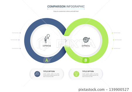 Comparison infographic template. Modern versus chart, decision making diagram and comparison table design for business presentation, workflow and product evaluation. Comparison infographic template. Modern versus chart, decision making diagram and comparison table design for business presentation, workflow and product evaluation. 139900527