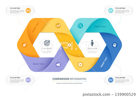 Comparison infographic template. Modern versus chart, decision making diagram and comparison table design for business presentation, workflow and product evaluation. Comparison infographic template. Modern versus chart, decision making diagram and comparison table design for business presentation, workflow and product evaluation. 139900529