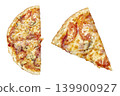 Pizza slices isolated on white background, Italian fast food concept. File contains clipping path. 139900927