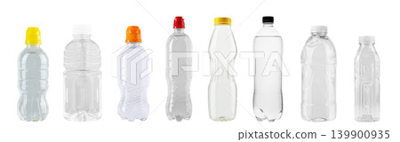 Set of different plastic bottles isolated on white Set of different plastic bottles isolated on white 139900935