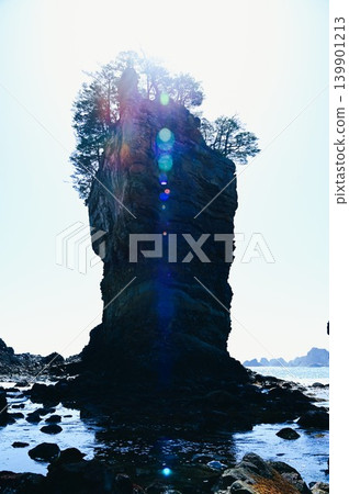 Sanriku Reconstruction National Park: Sanno-iwa Rock and the surrounding scenery Sanriku Reconstruction National Park: Sanno-iwa Rock and the surrounding scenery 139901213