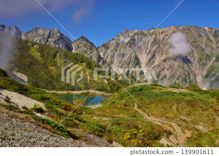 The peaks of Hakuba reflected in Happo Pond The peaks of Hakuba reflected in Happo Pond 139901611