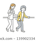 Senior woman doing walking training and woman helping 139902334