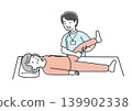 Elderly woman receiving rehabilitation and massage 139902338