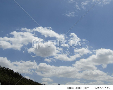 藍天和白色雲彩在Inage沿岸航行 藍天和白色雲彩在Inage沿岸航行 139902630