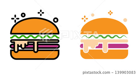 Burger icon illustration design template Burger icon illustration design template 139903083