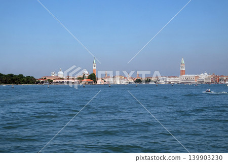 Cityscape of Venice. View from cruise ship at Adriatic sea. Cityscape of Venice. View from cruise ship at Adriatic sea. 139903230