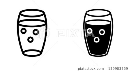Glass water icon design template Glass water icon design template 139903569