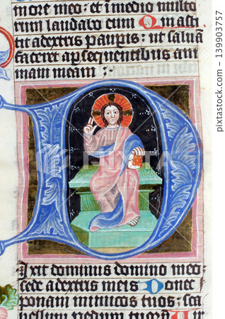 Close up of old Holy Bible book 139903757