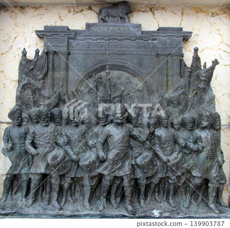 Sikh soldiers represented on a pedestal of the statue erected to Earl Minto, Viceroy to Indian between 1905 and 1910. Victoria Memorial, Kolkata, India Sikh soldiers represented on a pedestal of the statue erected to Earl Minto, Viceroy to Indian between 1905 and 1910. Victoria Memorial, Kolkata, India 139903787