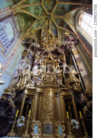 Main altar, parish Church of the Immaculate Conception of the Virgin Mary in Lepoglava, Croatia Main altar, parish Church of the Immaculate Conception of the Virgin Mary in Lepoglava, Croatia 139903788