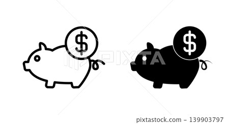 Piggy Bank icon design template Piggy Bank icon design template 139903797