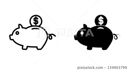 Piggy Bank icon design template Piggy Bank icon design template 139903799