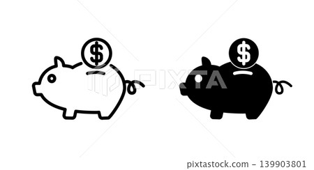 Piggy Bank icon design template Piggy Bank icon design template 139903801