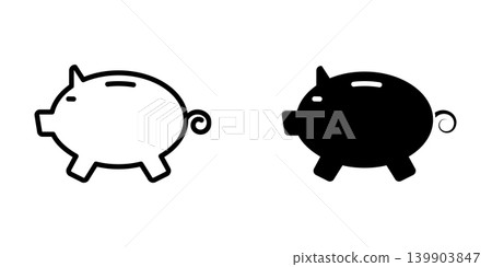 Piggy Bank icon design template 139903847